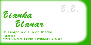 bianka blanar business card