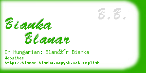 bianka blanar business card